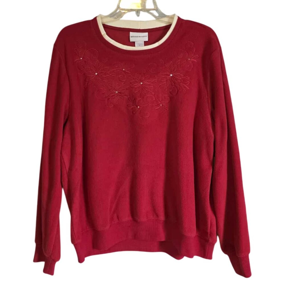EUC Alfred Dunner Sweatshirt wtih Floral Neck design and Sparkles